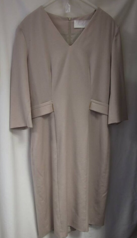 Boss 3/4 Sleeve Wool Dress Pale Dusty Pink Size: 8