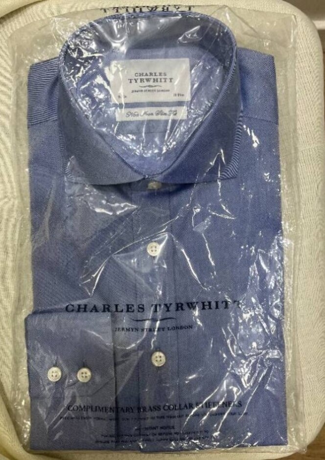 Charles Tyrwhitt Extra Slim Fit Shirt Blue Size: S
