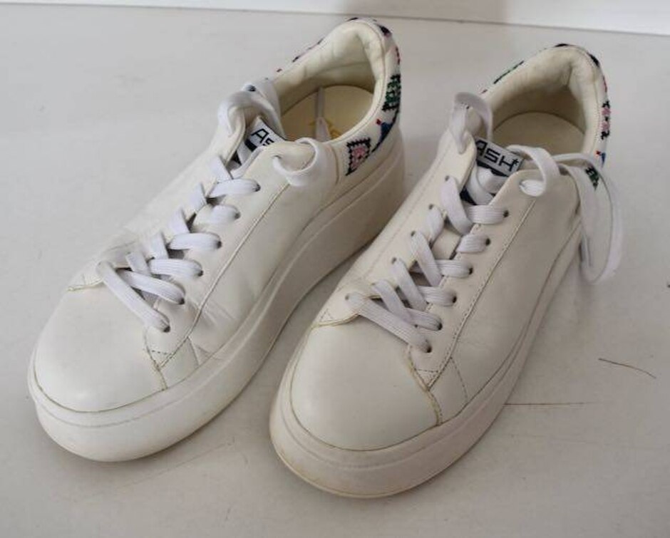 Ash White Leather Platform Chunky Trainers