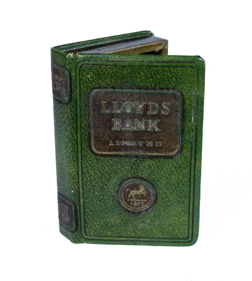 A 1950s Lloyds Bank Money Box Book With Key
