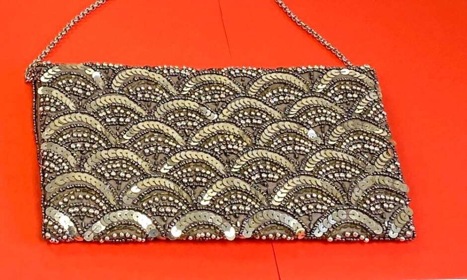 Gold Sequin Clutch/shoulder Bag By New Look.