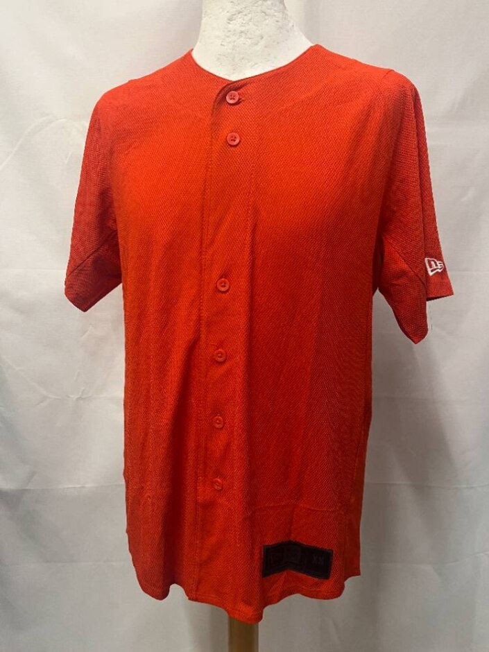 Vintage New Era American Baseball Shirt Orange Size: Xs