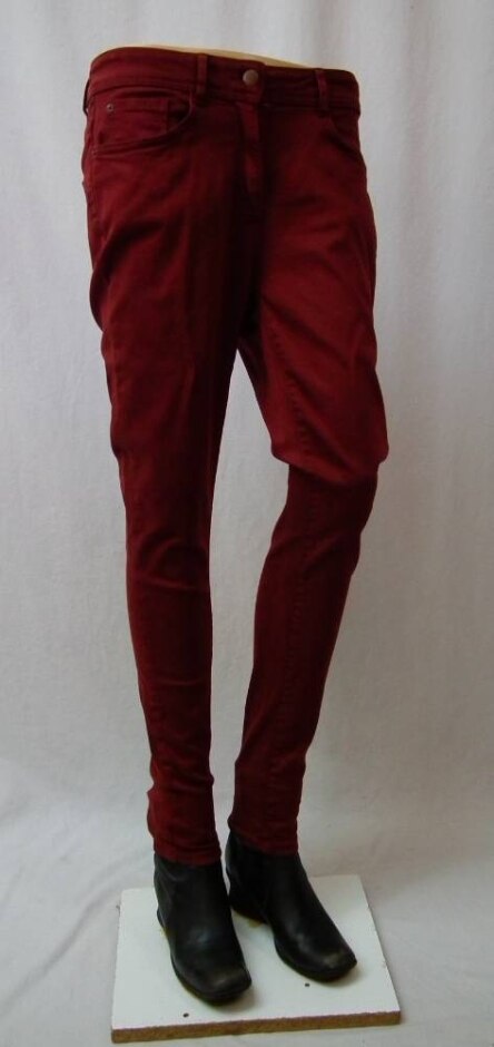 Next Skinny Leg Jeans Burgundy Size: 10