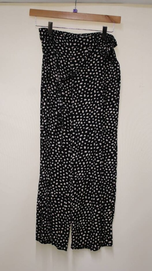 Fat Face Bnwt Belt Waist, Spot Culottes Black Size: 8