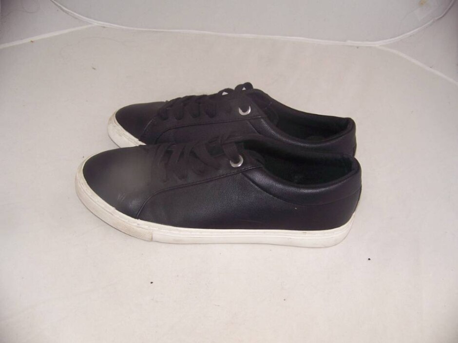M&s Collection Black Faux Leather Lace Up Shoes Size Uk 5.5