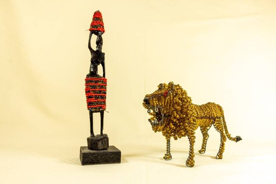 Two South African Beadwork Figures