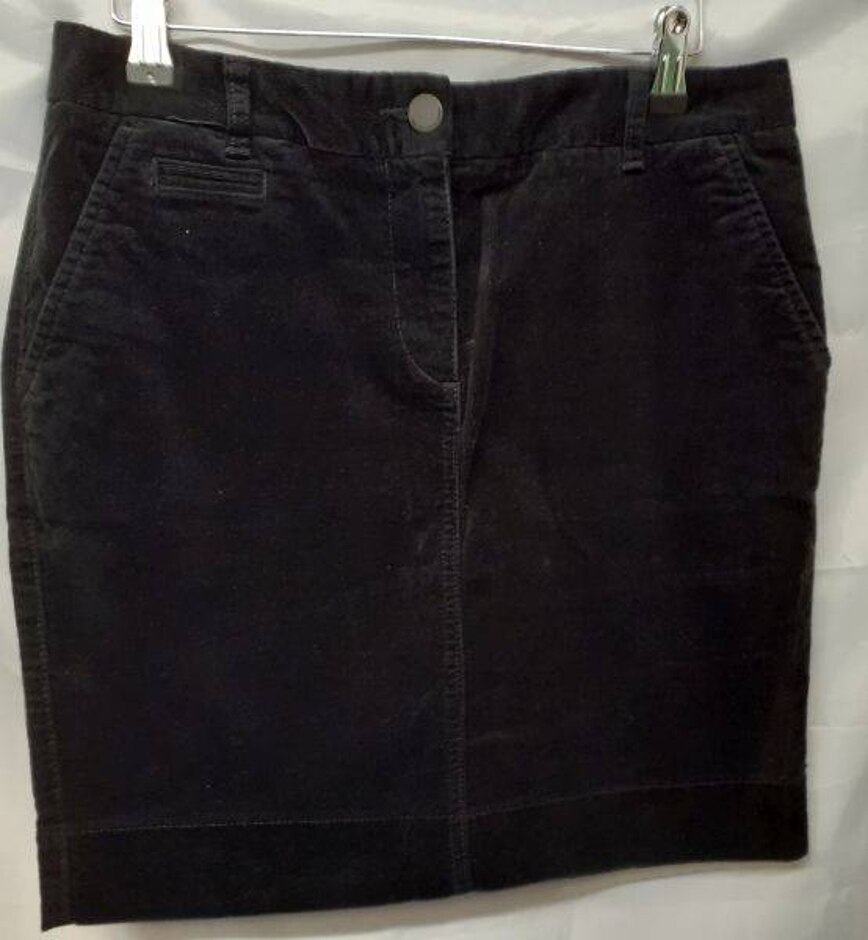 M&s Collection Cordrouy Skirt Black Size: 10