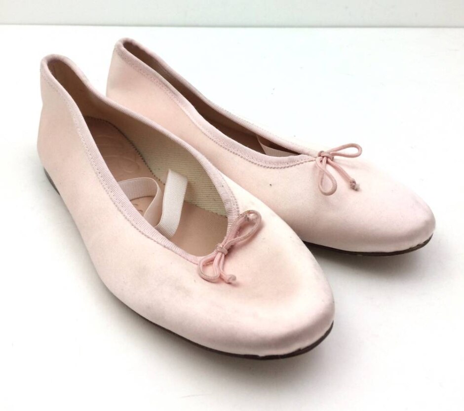 J. Crew Flat Pumps Size 6 Pink Satin Upper Elastic Mary Jane Strap