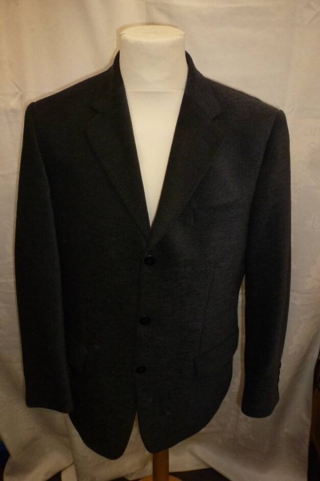 Douglas Velour Blazer Jacket  Charcoal Grey Size: L