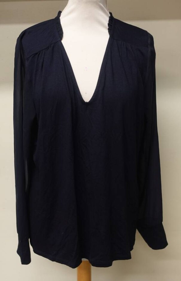 Hobbs London Sleeved Blouse Navy Size: 8