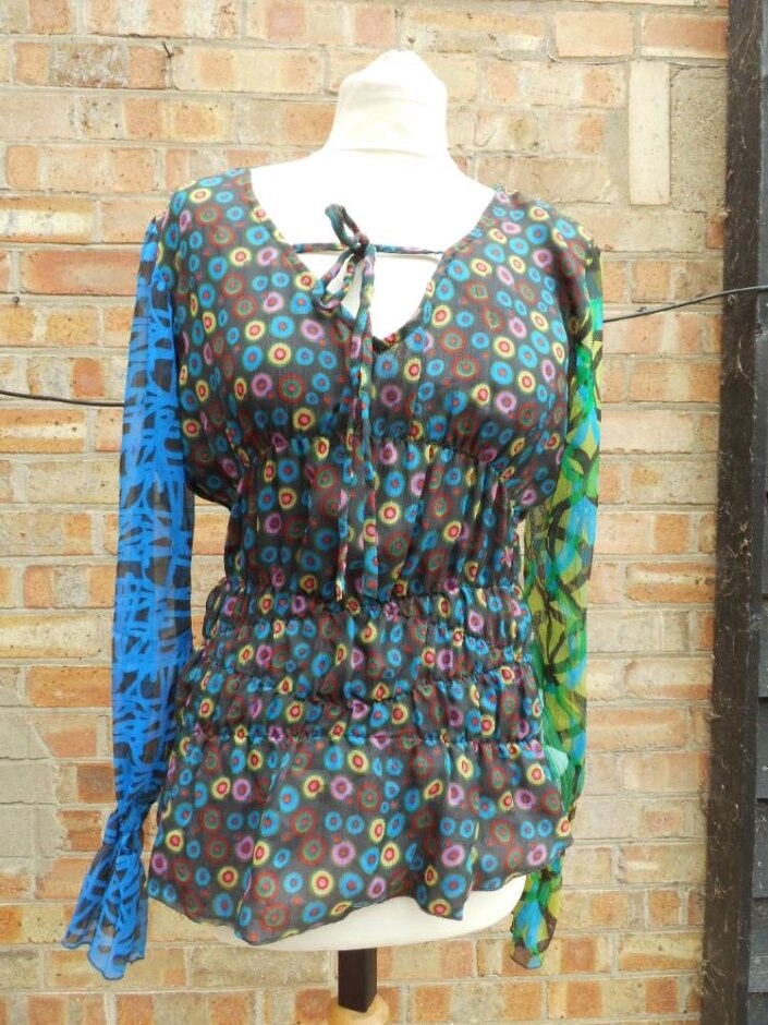 Desigual Chiffon Printed Smock Top Multicoloured Size: S
