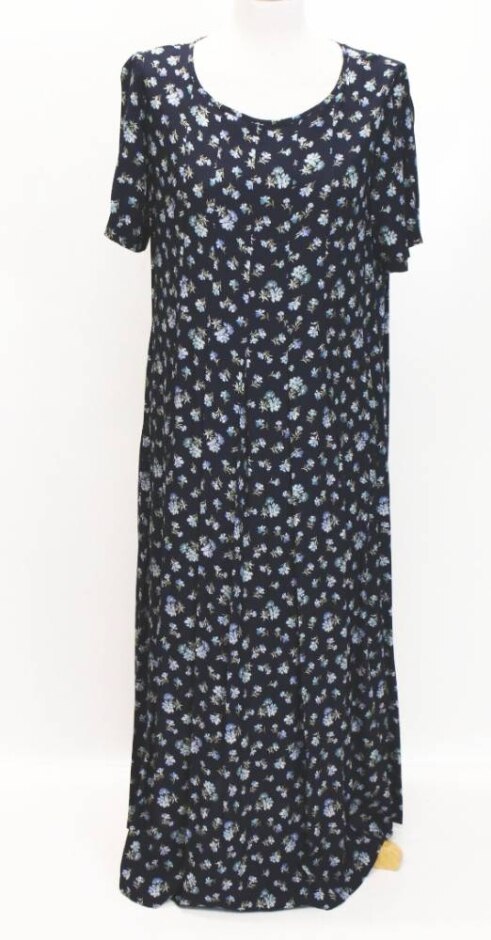 Laura Ashley As New Vintage Floral Dress Navy Blue Size: 18