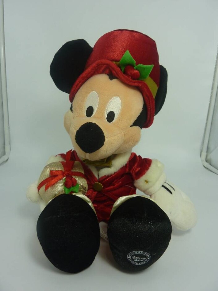 Vintage Disney Store Mickey Mouse Plush Soft Toy Christmas Official 18