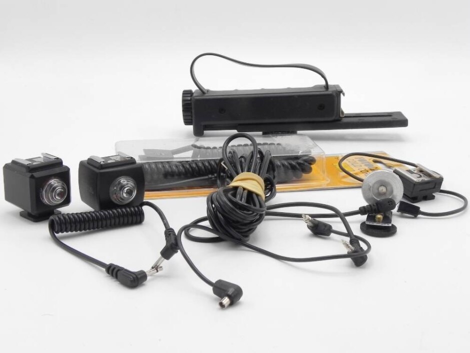 Bundle Of Camera Flash Pc Leads, Slaves, Mounts Etc