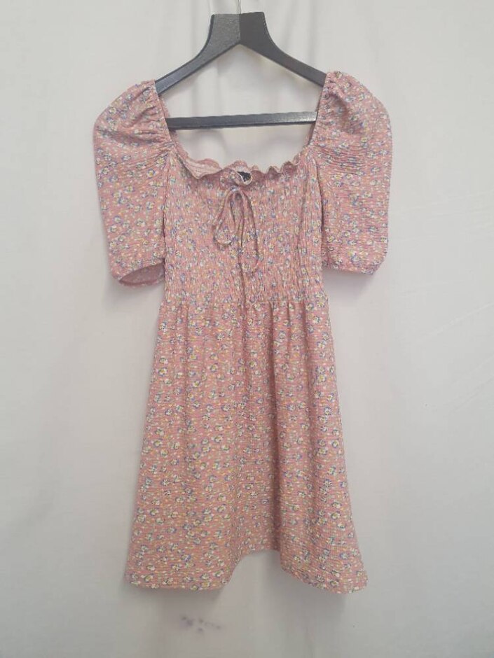 Topshop Floral Summer Mini Dress Pink Mix Size: 4