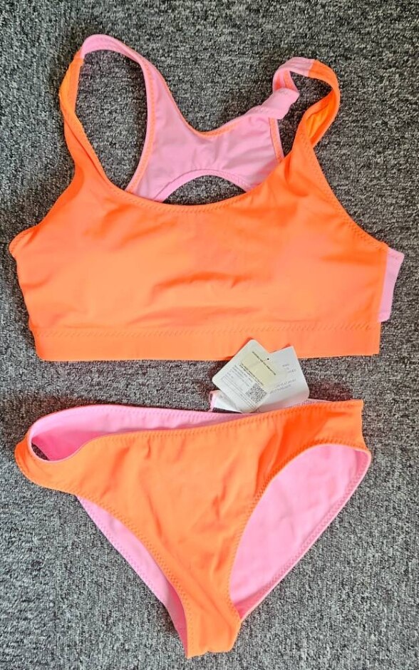 Fabletics Reversible Mid-rise Bikini Pink/orange Size: M