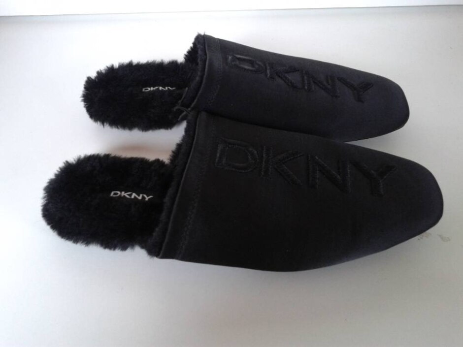 Dkny Furry Lined Mule Style Slippers, New, Size 4-5