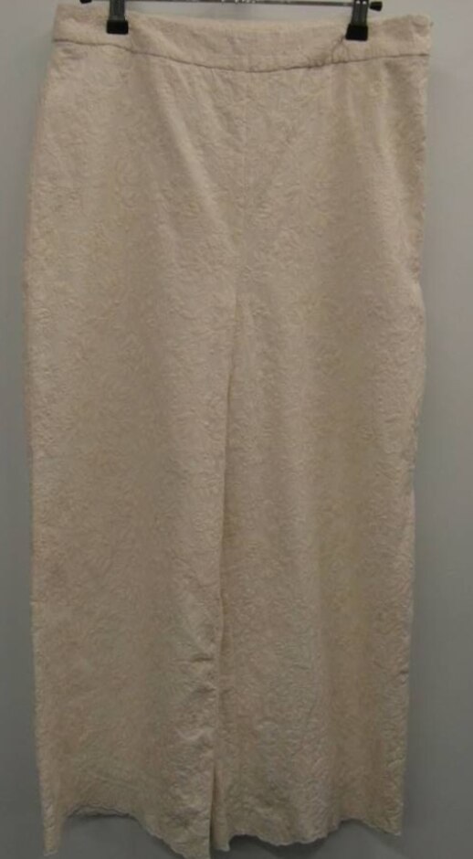 Boden Lace Effect Wide Leg Trousers Cream Size: 12