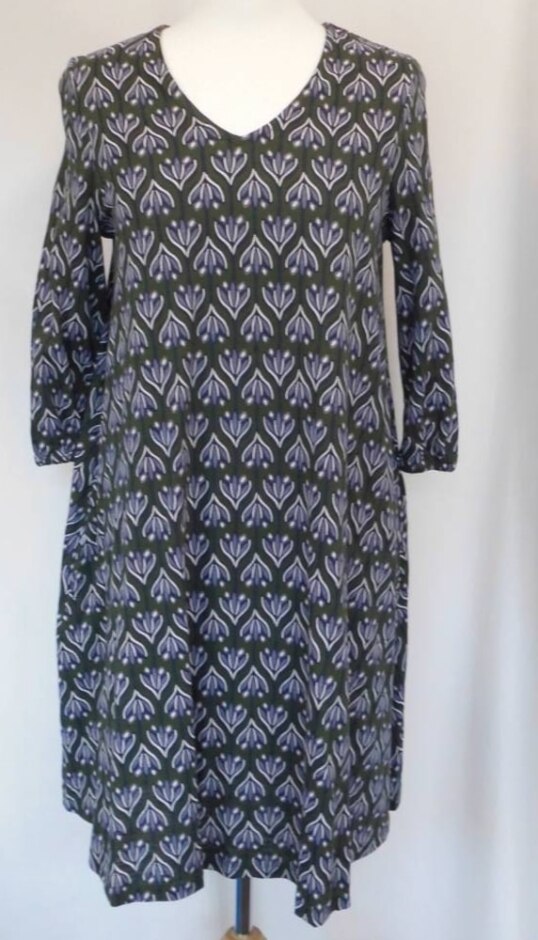 Seasalt Cornwall Organic Cotton A-line Dress Olive Green  Size: 10