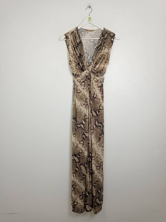 Maille Demoiselle Twist Bodycon Maxi Dress Snake Print Size: M