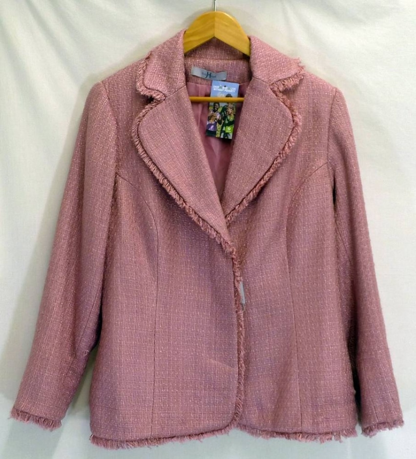 Joanna Hope Tweed Style Jacket Pink Size: 16