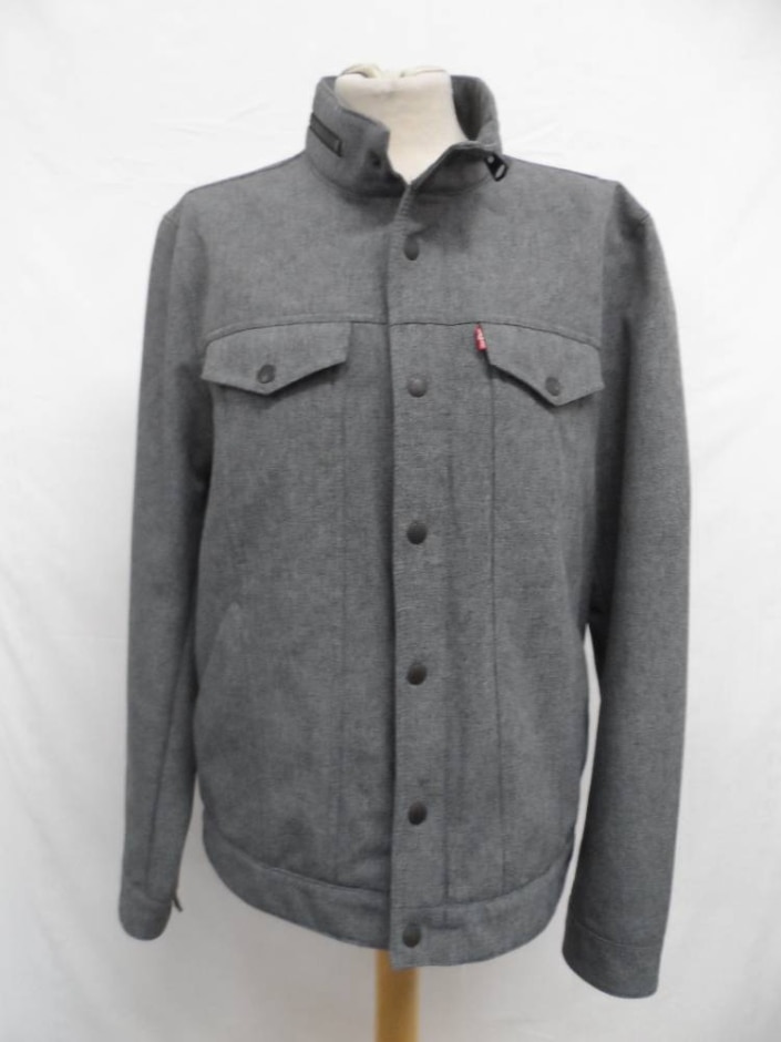 levi strauss co. pocketed button up jacket dark grey size: m