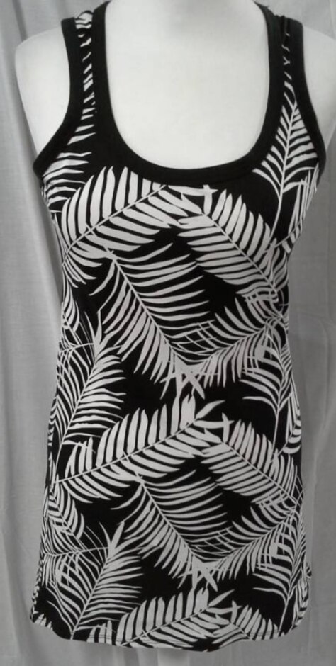 bellfield sleeveless top black and white size: xs