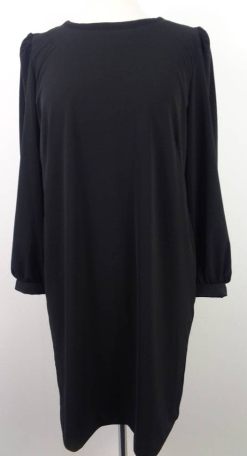 next petite long-sleeve dress black size: 16