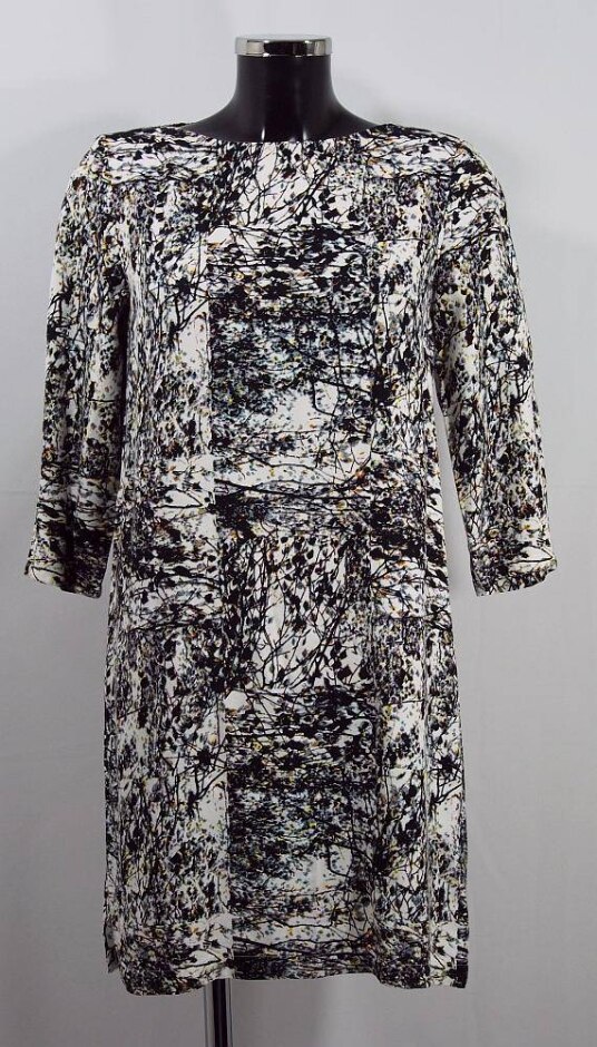 great plains abstract print dress multi size: 10