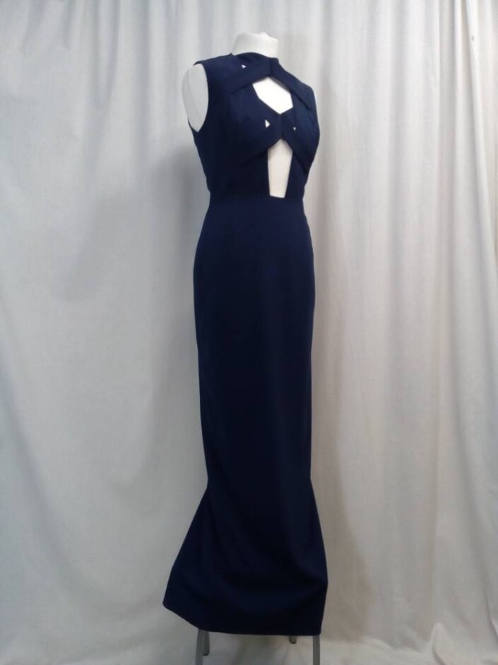 aq/aq maxi dress navy blue size: 10