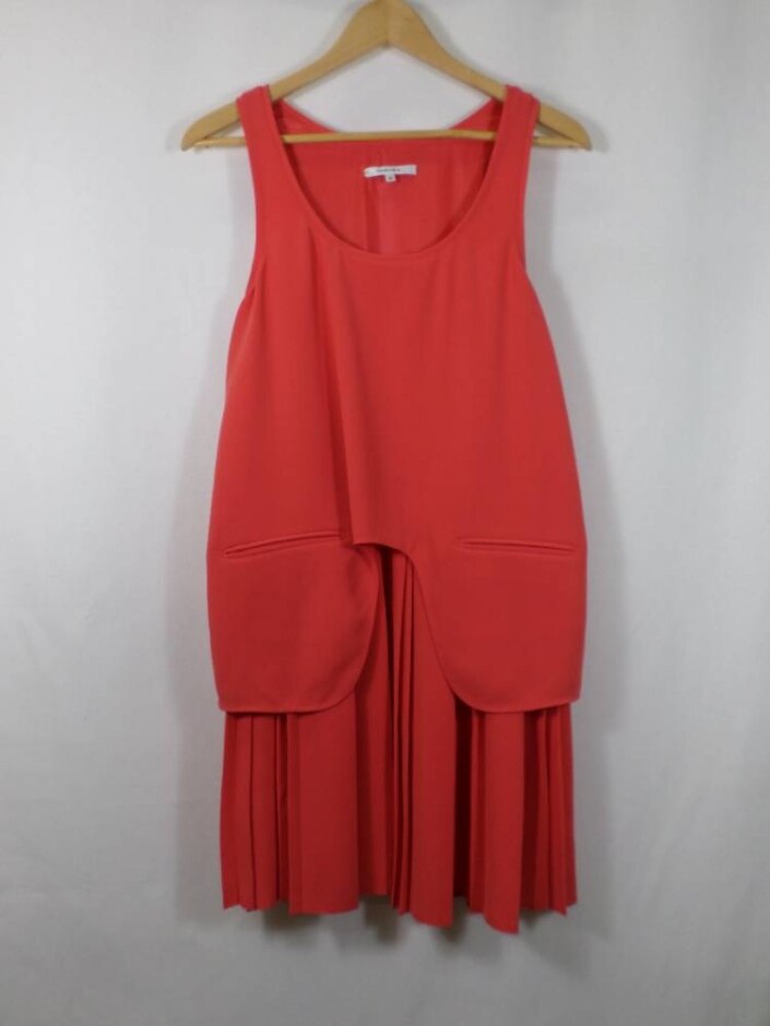 carven dress - cupro coral pink size: 8