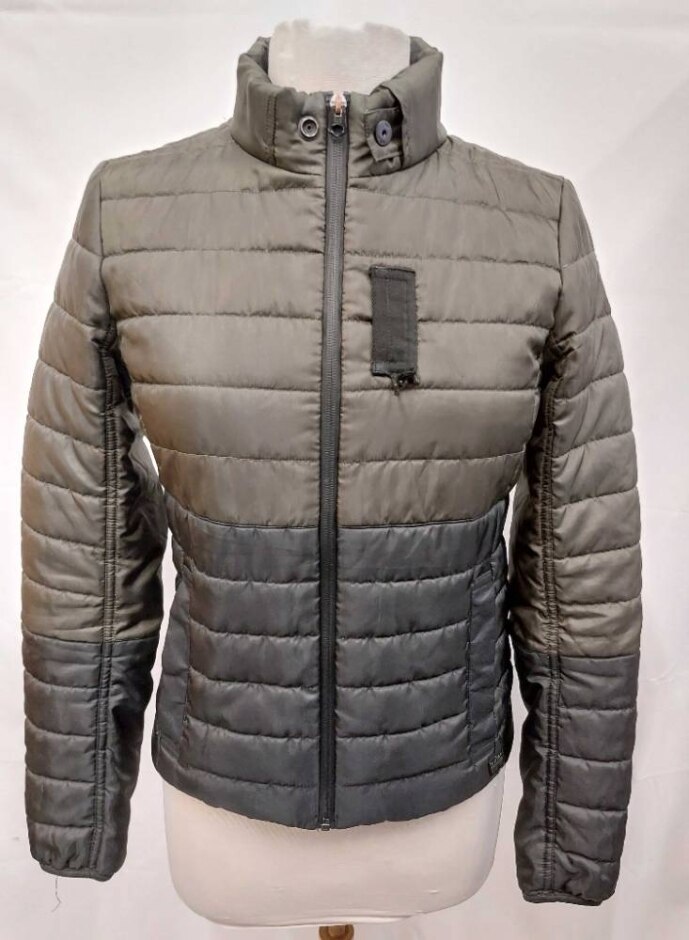 g star raw colour block puffer jacket khaki & black size: s