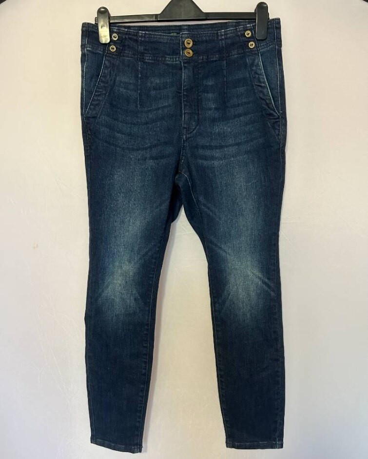 anthropologie high rise skinny jeans navy size: 12