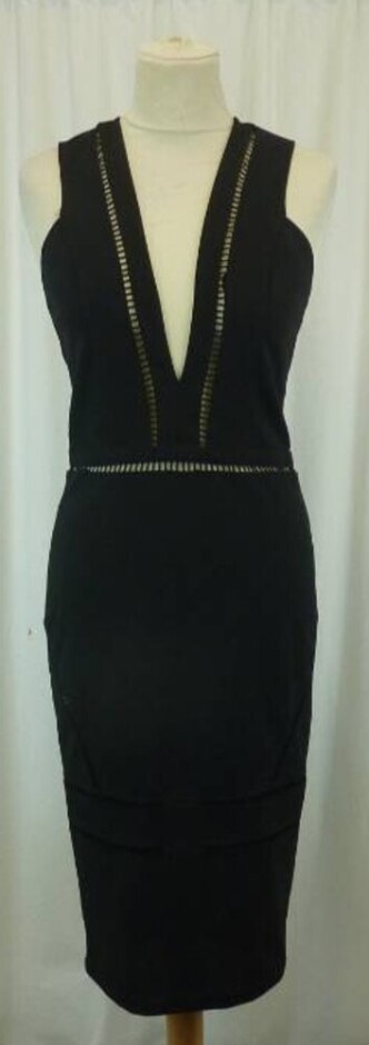missguided sleeveless evening dress black size: 10