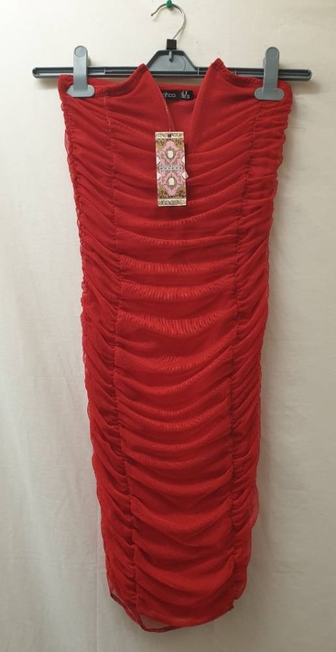 boohoo brand new bodycon dress red size: 8