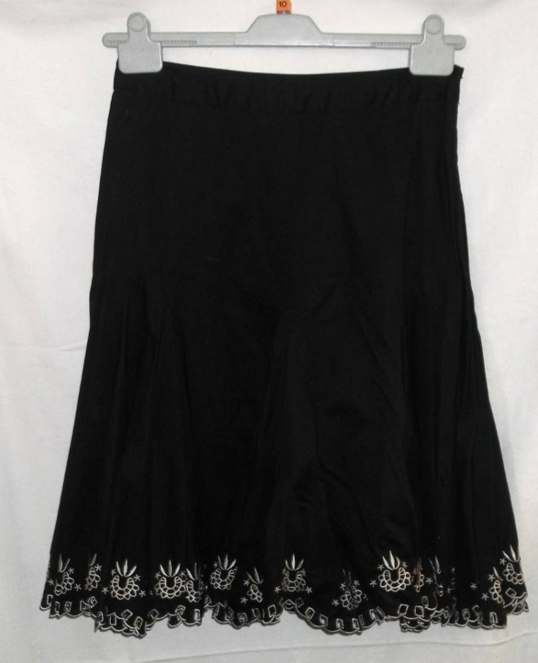 ted baker full cotton skirt black size: 10