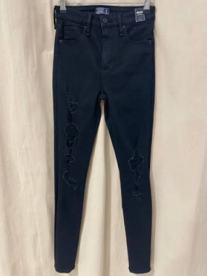 *bnwt* abercrombie and fitch  high rise super skinny jean black  size: 26