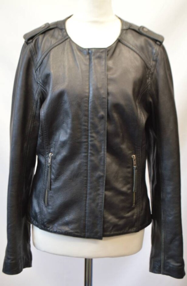 selected femme leather jacket  black  size: 10