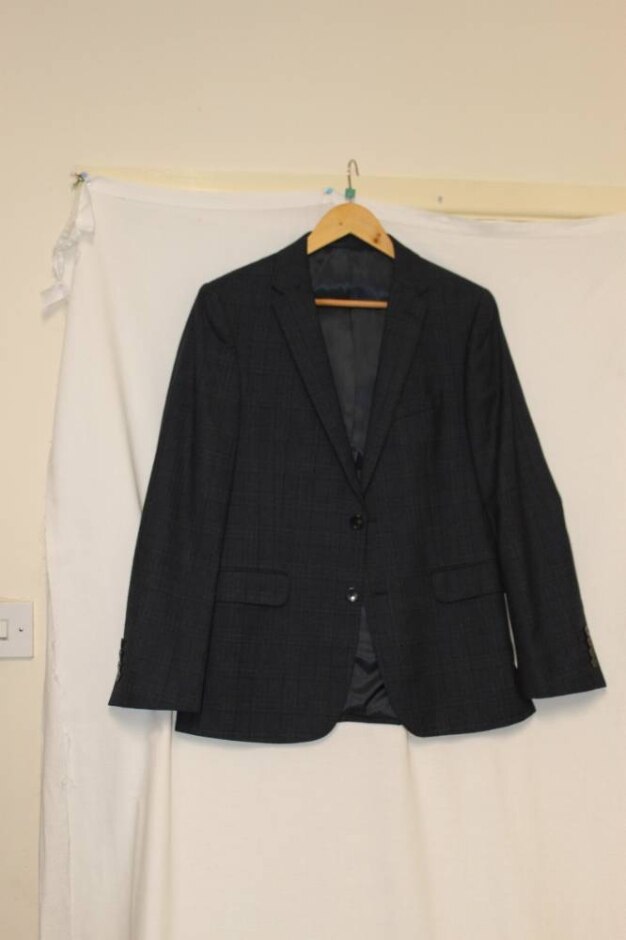 kin by john lewis casual jacket dark blue check size: one size