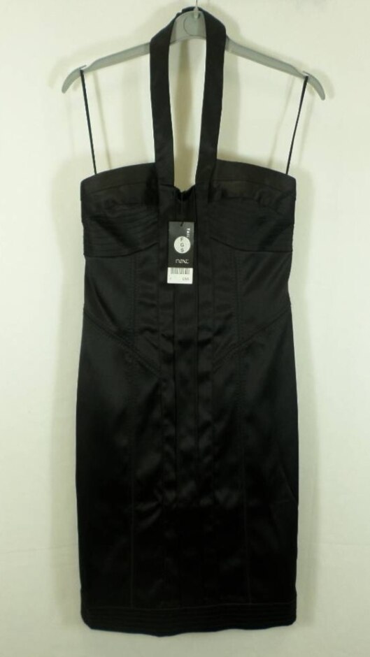 new - next dress - polyester stretch black size: 8