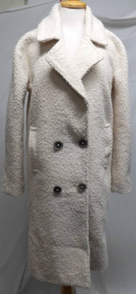 missguided bnwt double breasted coat white size: 6