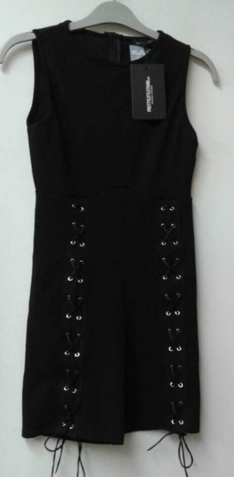 Pretty Little Thing New Laced Shorts Playsuit Black Size: 6