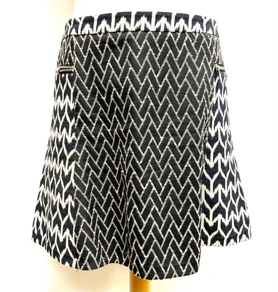 maison scotch skirt black and white size: 12