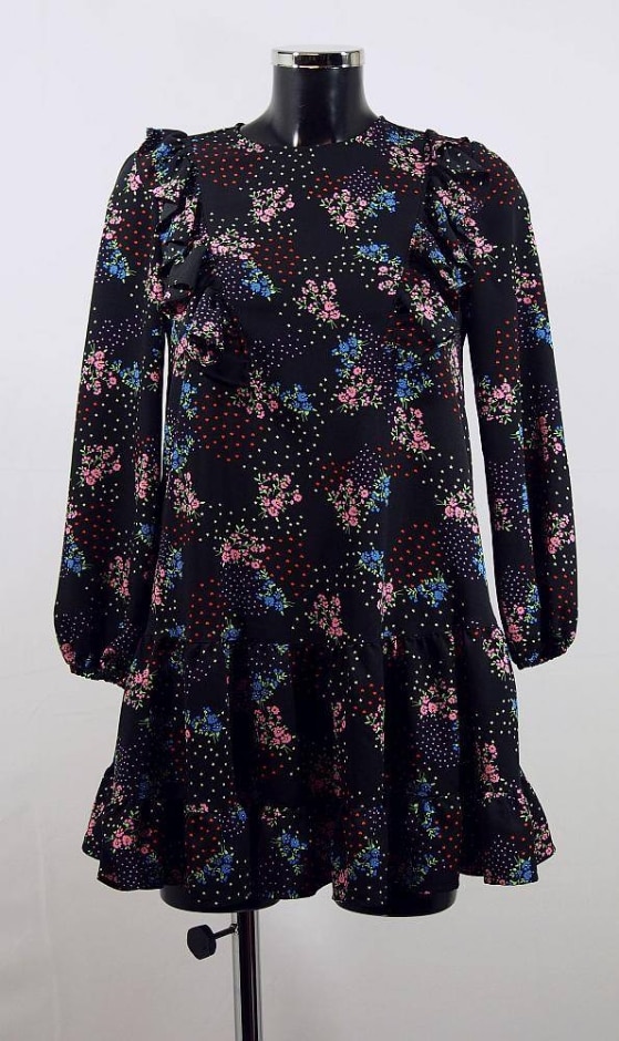 topshop petite floral mini dress multi size: 8