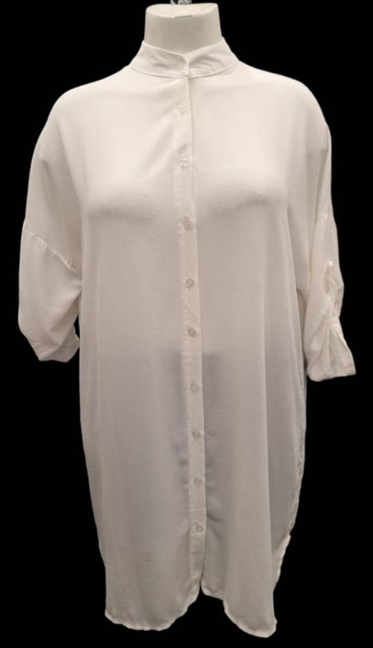 boohoo shirt dress white size: l
