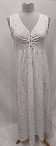David Nieper Floral Night Dress White & Pink Size: M