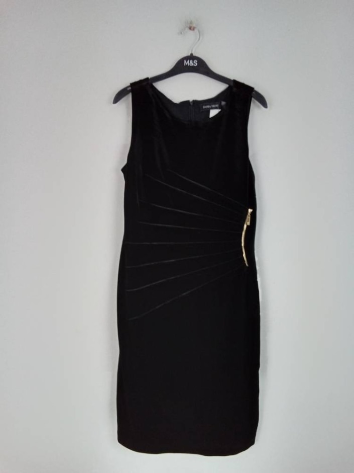 ivanka trump velvet zip accent dress used black size: 8