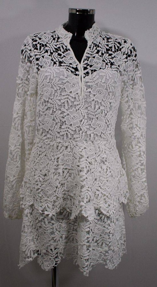 missguided lace dress white  size: 8