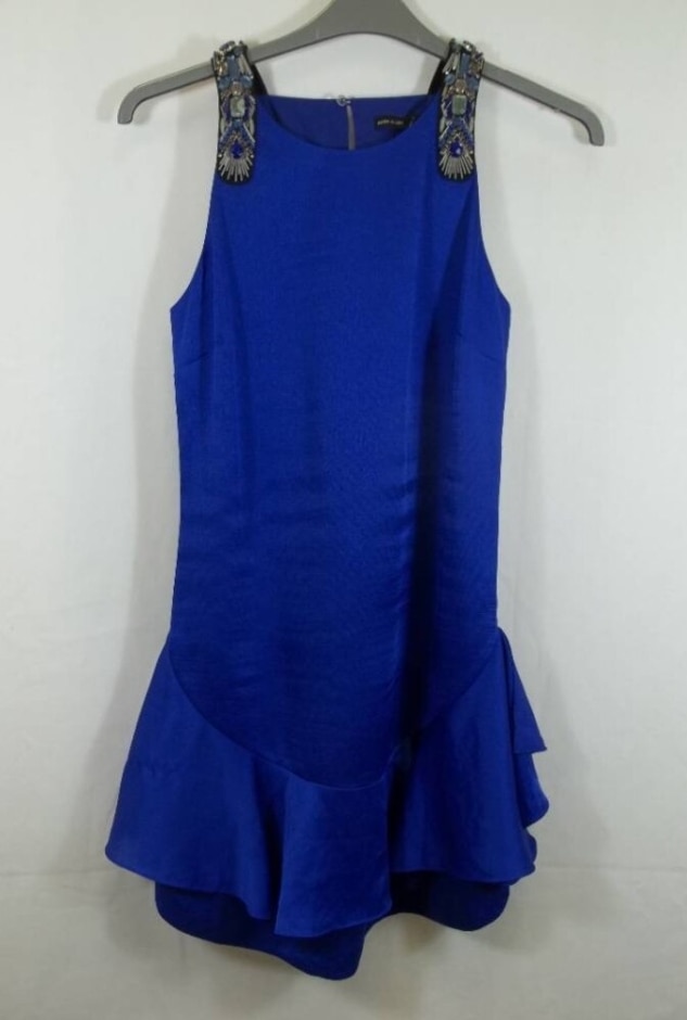 new-karen millen embellished dress - polyester blue size: 10
