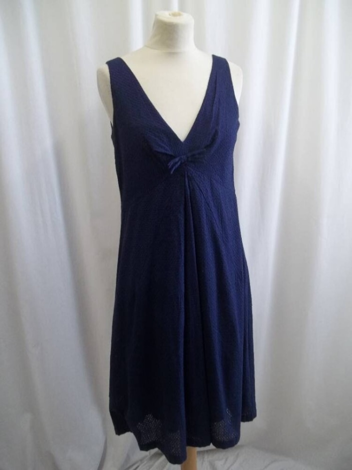 nicole farhi sleeveless dress navy blue size: 12